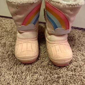Kids Pink Rainbow Boots